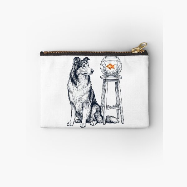 Aperçu de l'œuvre Collie vintage avec un amoureux des chiens et des poissons rouges créée et vendue par dian-rody-crest.
