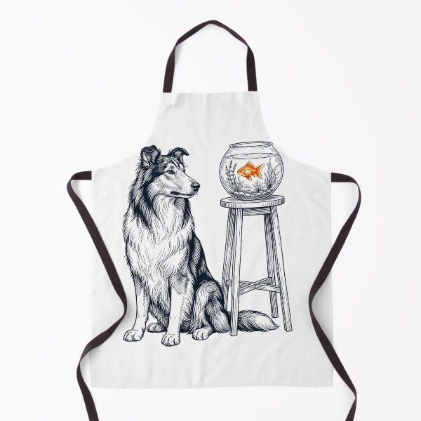 Aperçu de l'œuvre Collie vintage avec un amoureux des chiens et des poissons rouges créée et vendue par dian-rody-crest.