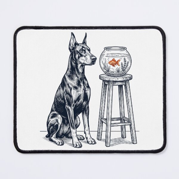 Item preview, Vintage Doberman Pinscher with Goldfish Dog Lover designed and sold by dian-rody-crest.