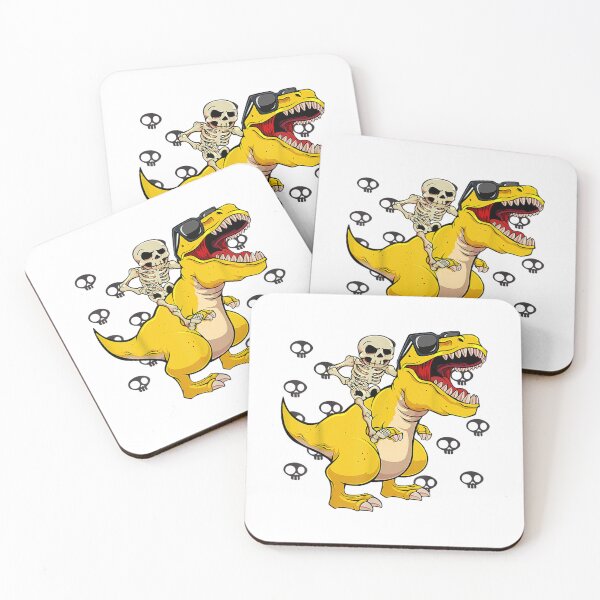 Item preview, skeleton riding dinosaur lazy halloween costume funny t rex designed and sold by TrentonJay2.