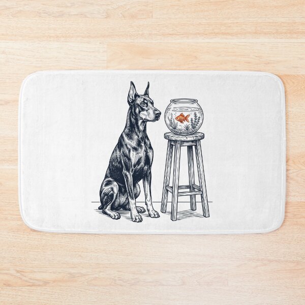 Item preview, Vintage Doberman Pinscher with Goldfish Dog Lover designed and sold by dian-rody-crest.