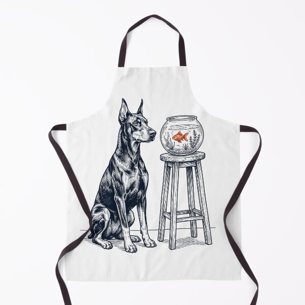 Item preview, Vintage Doberman Pinscher with Goldfish Dog Lover designed and sold by dian-rody-crest.