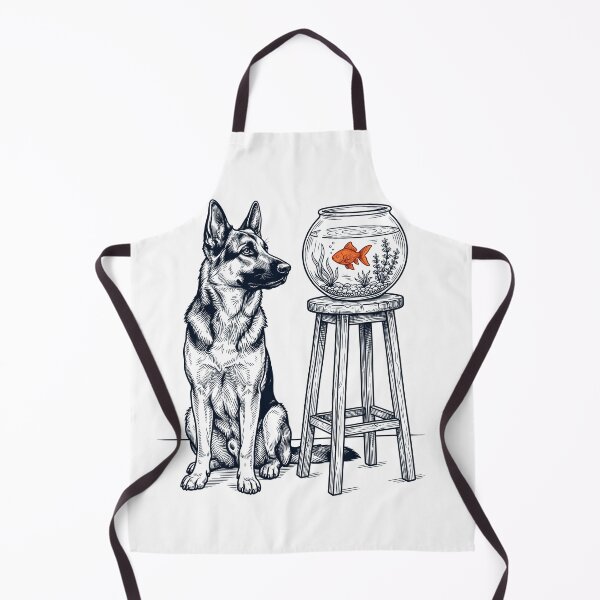 Item preview, Vintage German Shepherd with Goldfish Dog Lover designed and sold by dian-rody-crest.
