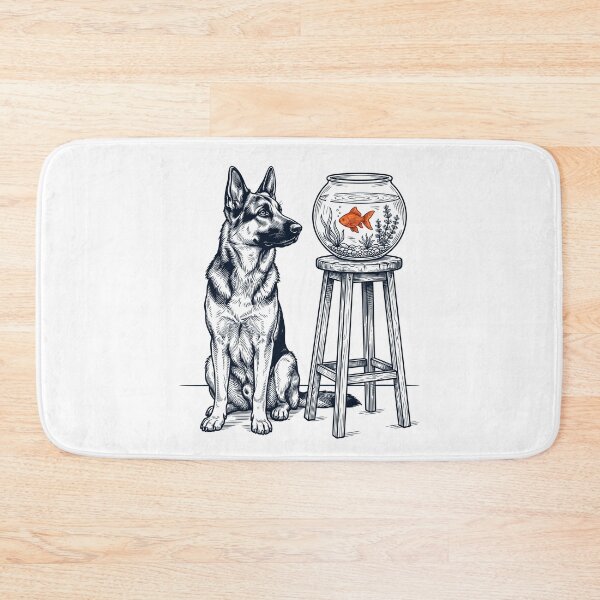 Item preview, Vintage German Shepherd with Goldfish Dog Lover designed and sold by dian-rody-crest.