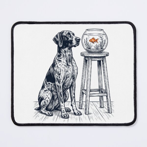 Item preview, Vintage German Shorthaired Pointer with Goldfish Dog Lover designed and sold by dian-rody-crest.