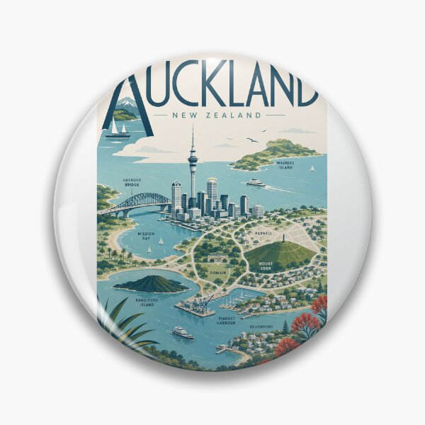 Item preview, Auckland New Zealand with Waitematā Harbour and Sky Tower designed and sold by Aryabek.