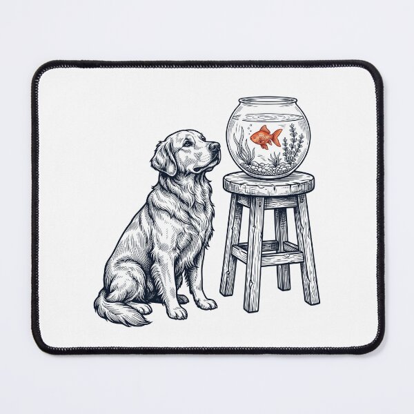 Item preview, Vintage Golden Retriever with Goldfish Dog Lover designed and sold by dian-rody-crest.