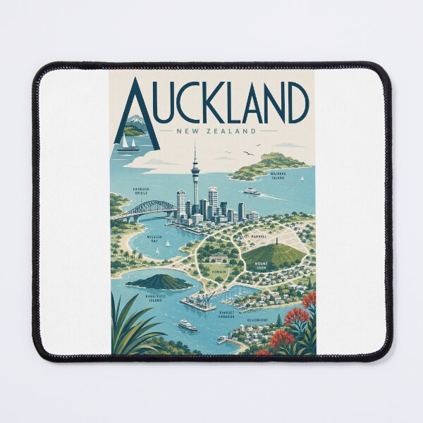 Item preview, Auckland New Zealand with Waitematā Harbour and Sky Tower designed and sold by Aryabek.