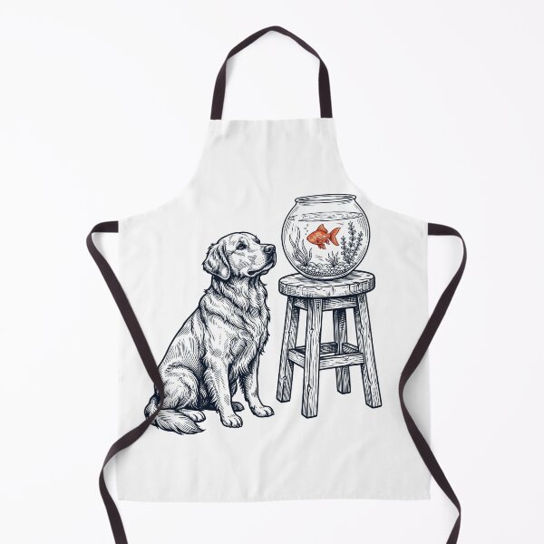Item preview, Vintage Golden Retriever with Goldfish Dog Lover designed and sold by dian-rody-crest.