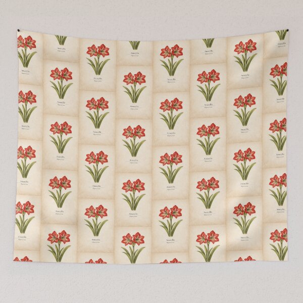 Item preview, Botanical Amaryllis – Hippeastrum | Vintage Christmas Flower Illustration designed and sold by Novel Works Studio.