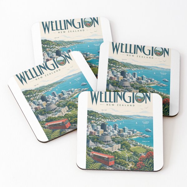 Item preview, Wellington New Zealand with Cable Car, Harbour and Parliament designed and sold by Aryabek.