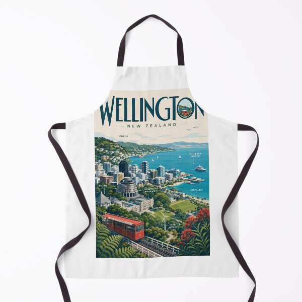 Item preview, Wellington New Zealand with Cable Car, Harbour and Parliament designed and sold by Aryabek.