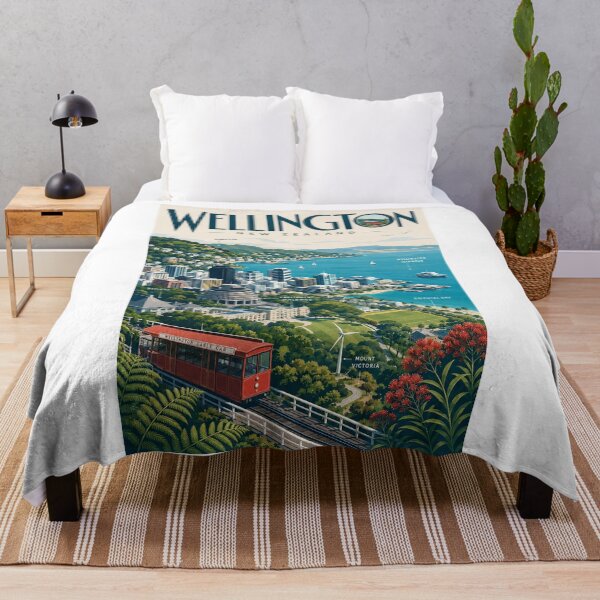 Item preview, Wellington New Zealand with Cable Car, Harbour and Parliament designed and sold by Aryabek.