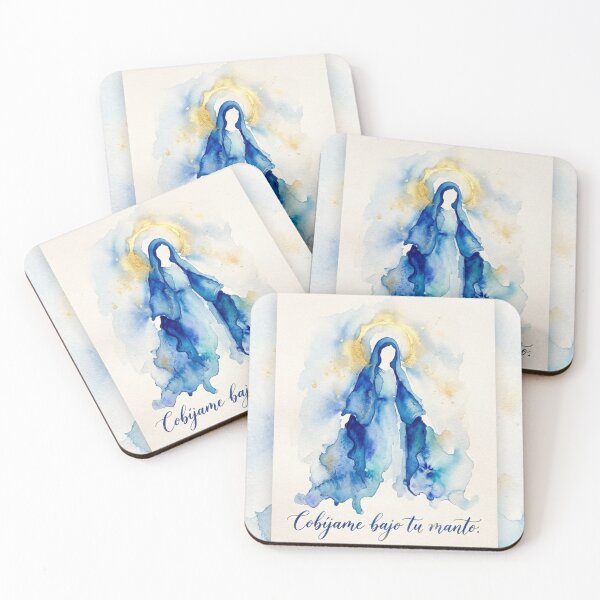 Item preview, Virgin Mary Watercolor Shelter Me Under Your Mantle designed and sold by MantoSagrado.