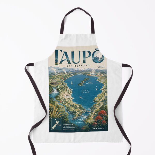 Item preview, Taupō New Zealand with Lake Taupō, Huka Falls and Tongariro designed and sold by Aryabek.