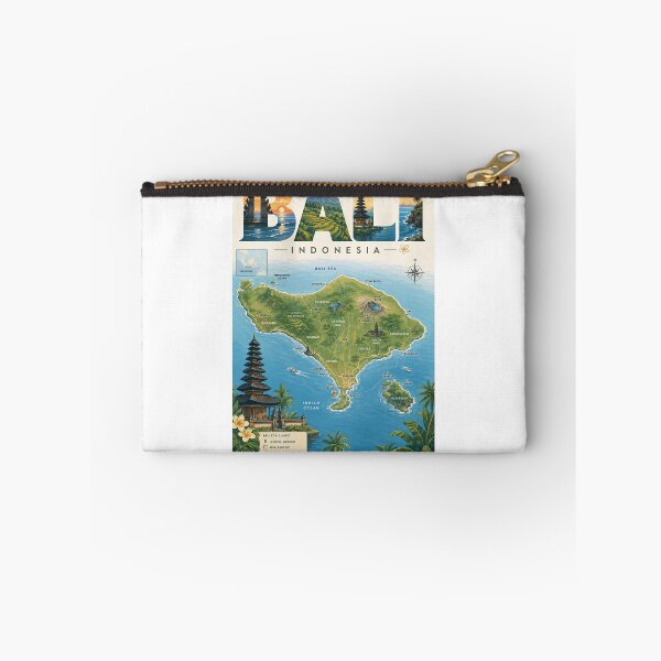 Item preview, Bali Indonesia with Ubud, Mount Batur and Island Landmarks designed and sold by Aryabek.