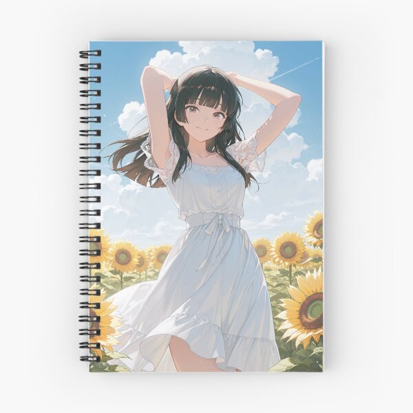 Item preview, Sunflower Stretch - Hime Cut Summer Anime Girl designed and sold by SEIMEI2025.