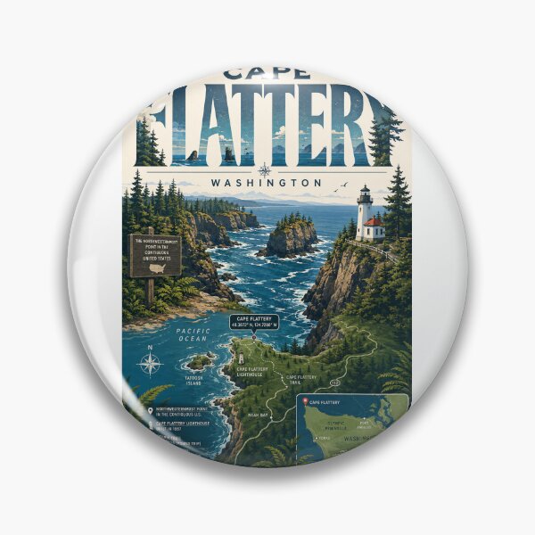 Item preview, Cape Flattery Washington with Olympic Peninsula and Pacific Coast designed and sold by Aryabek.