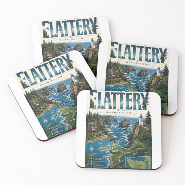 Item preview, Cape Flattery Washington with Olympic Peninsula and Pacific Coast designed and sold by Aryabek.