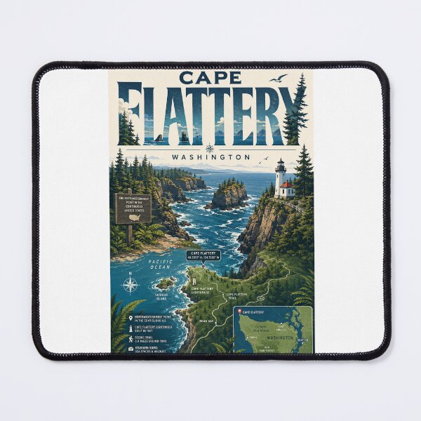 Item preview, Cape Flattery Washington with Olympic Peninsula and Pacific Coast designed and sold by Aryabek.