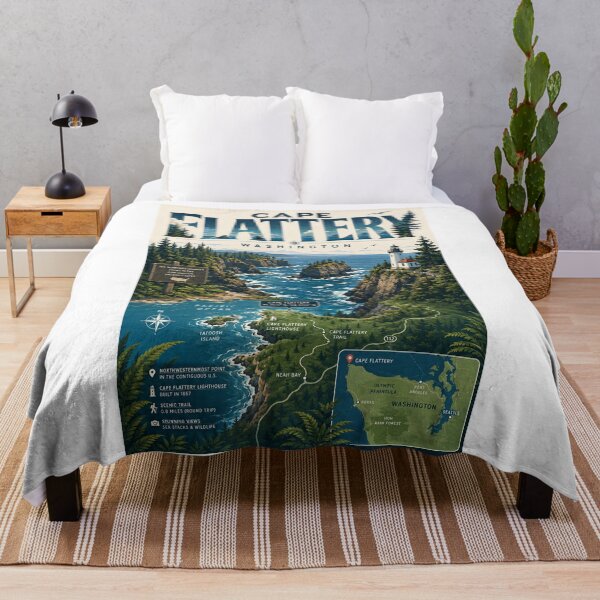Item preview, Cape Flattery Washington with Olympic Peninsula and Pacific Coast designed and sold by Aryabek.