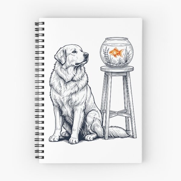 Item preview, Vintage Great Pyrenees with Goldfish Dog Lover designed and sold by dian-rody-crest.