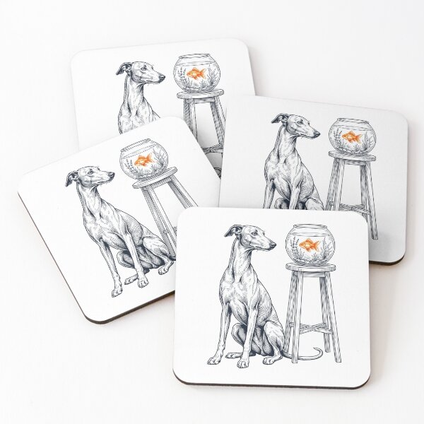 Item preview, Vintage Greyhound with Goldfish Dog Lover designed and sold by dian-rody-crest.