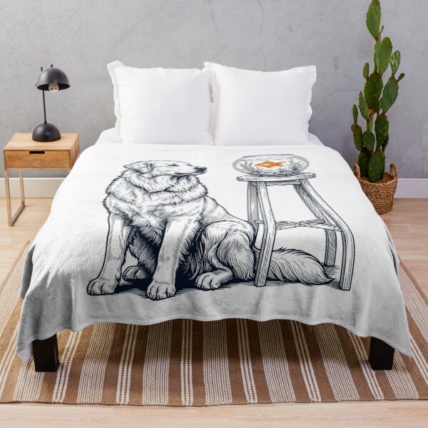 Item preview, Vintage Great Pyrenees with Goldfish Dog Lover designed and sold by dian-rody-crest.