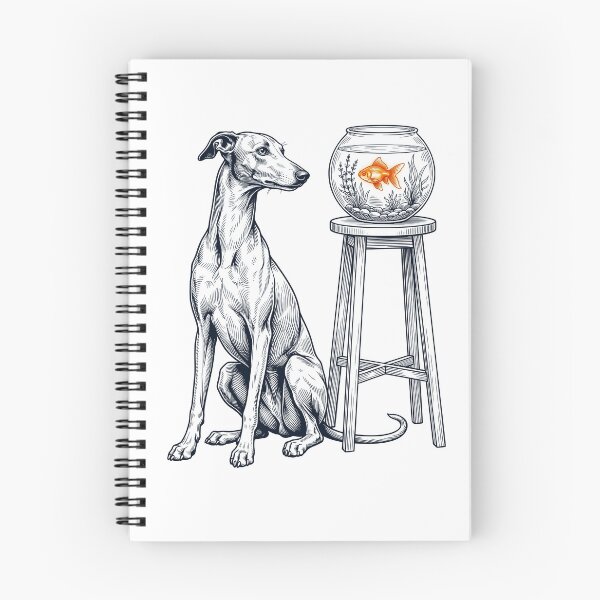Item preview, Vintage Greyhound with Goldfish Dog Lover designed and sold by dian-rody-crest.
