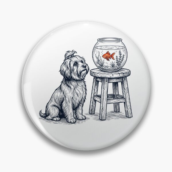 Item preview, Vintage Havanese with Goldfish Dog Lover designed and sold by dian-rody-crest.