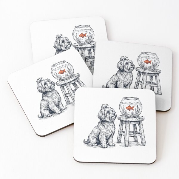 Item preview, Vintage Havanese with Goldfish Dog Lover designed and sold by dian-rody-crest.