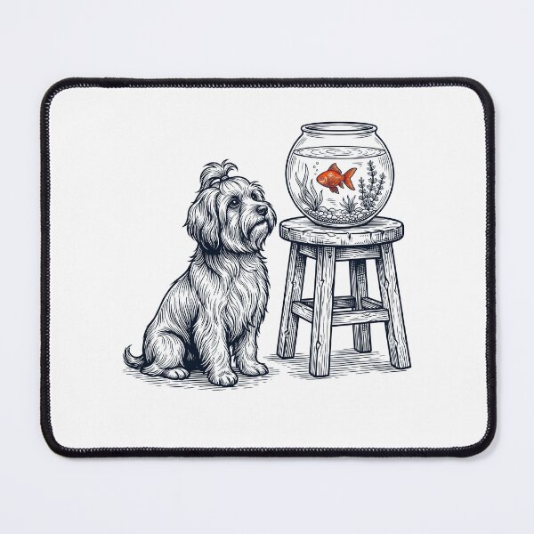 Item preview, Vintage Havanese with Goldfish Dog Lover designed and sold by dian-rody-crest.