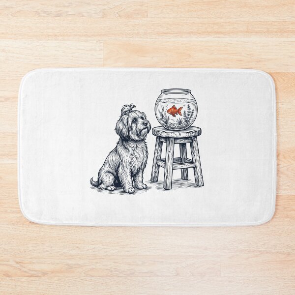 Item preview, Vintage Havanese with Goldfish Dog Lover designed and sold by dian-rody-crest.