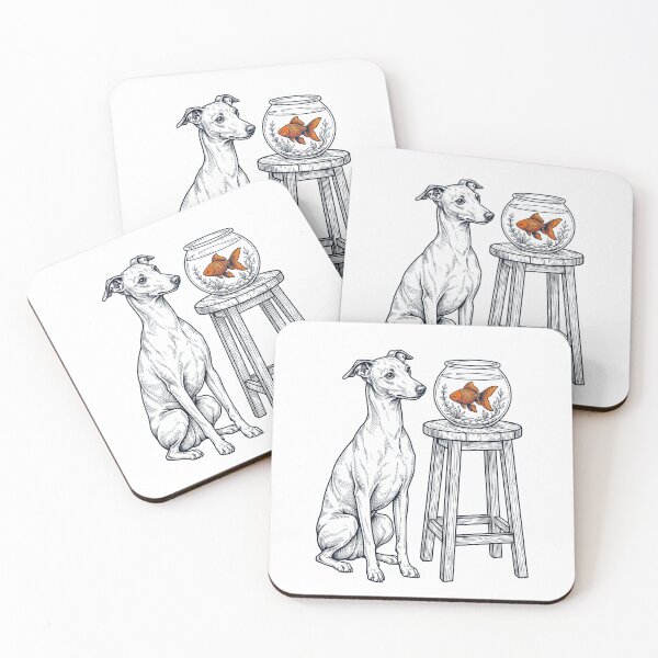 Item preview, Vintage Italian Greyhound with Goldfish Dog Lover designed and sold by dian-rody-crest.