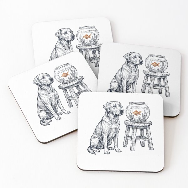 Item preview, Vintage Labrador Retriever with Goldfish Dog Lover designed and sold by dian-rody-crest.