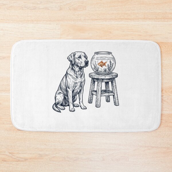 Item preview, Vintage Labrador Retriever with Goldfish Dog Lover designed and sold by dian-rody-crest.