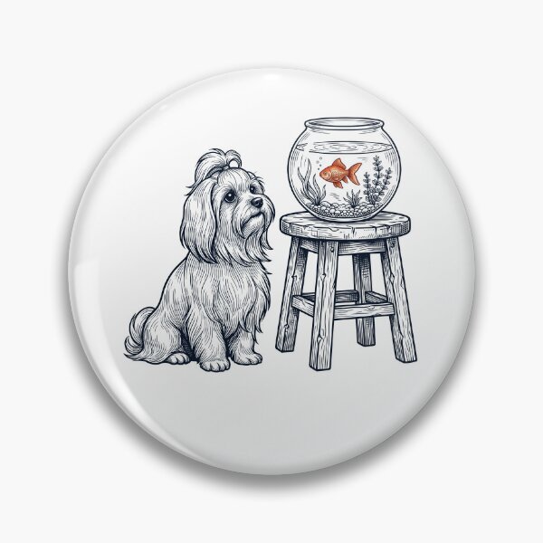Item preview, Vintage Maltese with Goldfish Dog Lover designed and sold by dian-rody-crest.