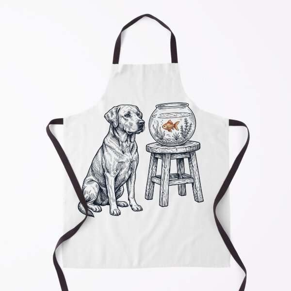 Item preview, Vintage Labrador Retriever with Goldfish Dog Lover designed and sold by dian-rody-crest.