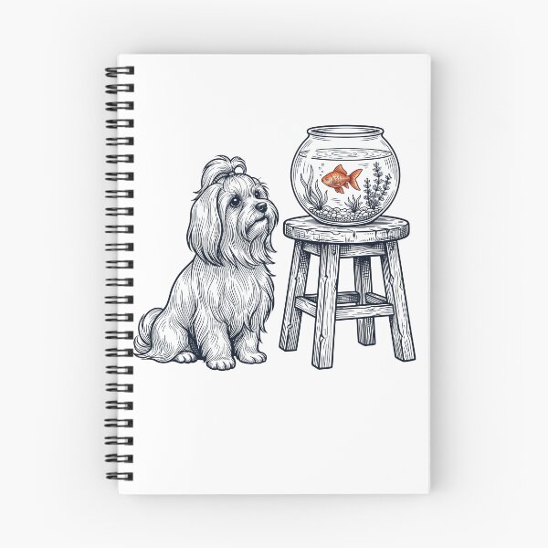 Item preview, Vintage Maltese with Goldfish Dog Lover designed and sold by dian-rody-crest.