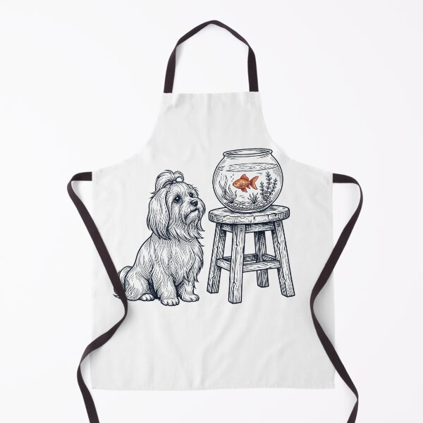 Item preview, Vintage Maltese with Goldfish Dog Lover designed and sold by dian-rody-crest.