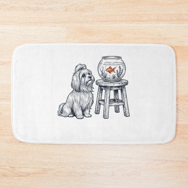 Item preview, Vintage Maltese with Goldfish Dog Lover designed and sold by dian-rody-crest.