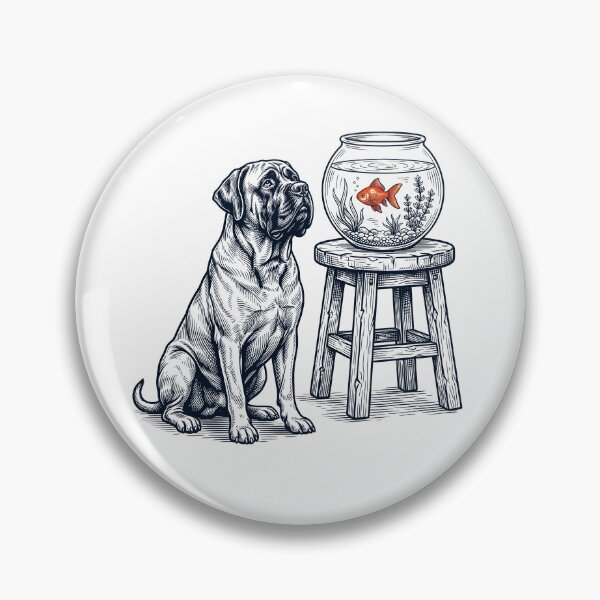 Item preview, Vintage Mastiff with Goldfish Dog Lover designed and sold by dian-rody-crest.