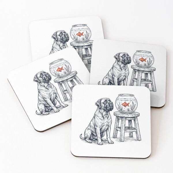 Item preview, Vintage Mastiff with Goldfish Dog Lover designed and sold by dian-rody-crest.
