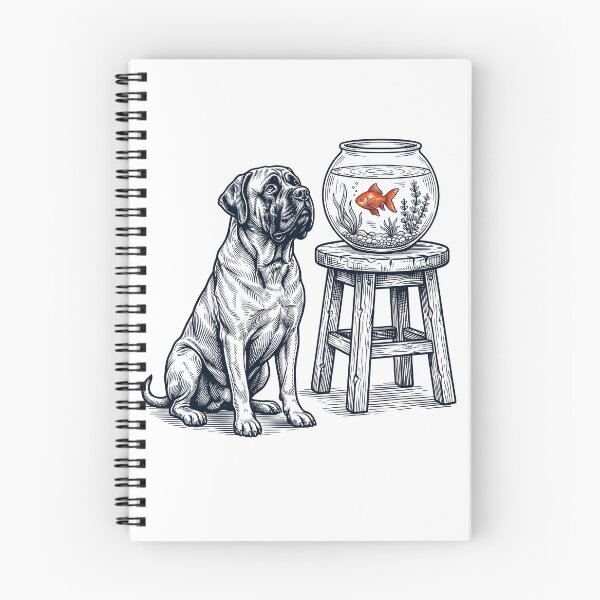 Item preview, Vintage Mastiff with Goldfish Dog Lover designed and sold by dian-rody-crest.