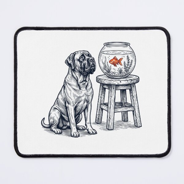 Item preview, Vintage Mastiff with Goldfish Dog Lover designed and sold by dian-rody-crest.