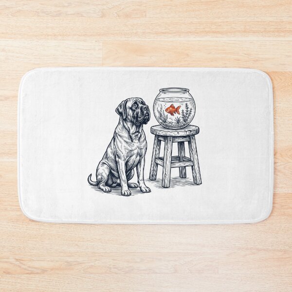 Item preview, Vintage Mastiff with Goldfish Dog Lover designed and sold by dian-rody-crest.