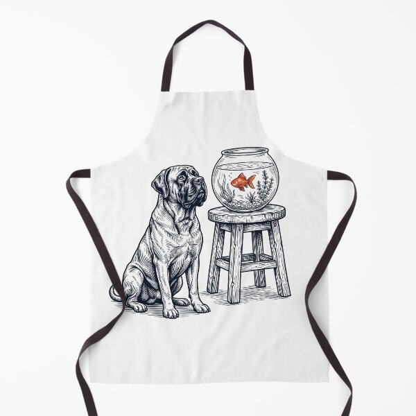 Item preview, Vintage Mastiff with Goldfish Dog Lover designed and sold by dian-rody-crest.