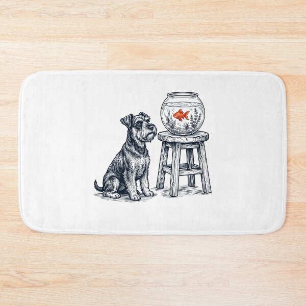 Item preview, Vintage Miniature Schnauzer with Goldfish Dog Lover designed and sold by dian-rody-crest.