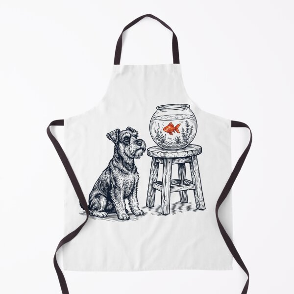 Item preview, Vintage Miniature Schnauzer with Goldfish Dog Lover designed and sold by dian-rody-crest.