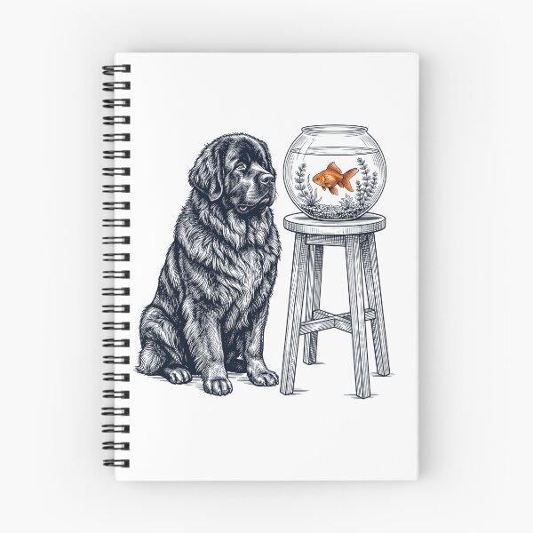 Item preview, Vintage Newfoundland with Goldfish Dog Lover designed and sold by dian-rody-crest.